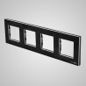 Ramka 4-krotna (86x299mm) aluminium, czarna