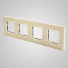 Włącznik dotykowy Touchme: ramka 4-krotna (86x299mm) aluminium, złota