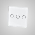 Mały panel dotykowy 47x47mm szklany, łącznik potrójny, biały