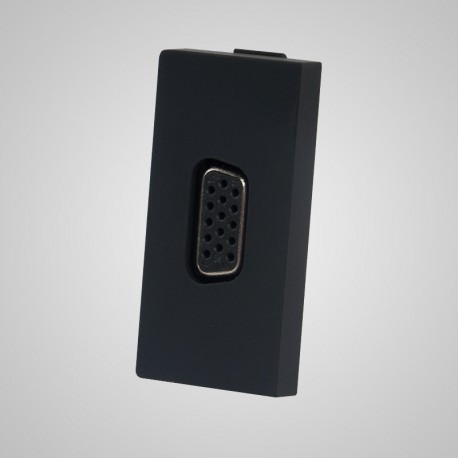 Moduł 1/2, gniazdo VGA (15 pin) żeńskie, czarne