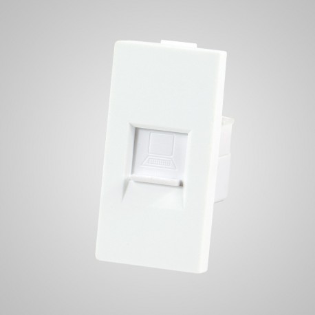 Moduł 1/2, gniazdo komputerowe RJ45, białe