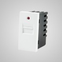 Moduł 1/2 gniazdo złącze USB, przesłona, lampka sygnalizacyjna, białe