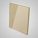 Duży panel dotykowy 86x86mm szklany, łącznik potrójny, złoty